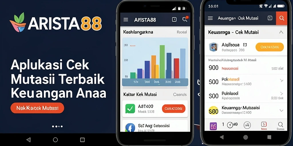 Tampilan utama interface ARISTA88 menampilkan ringkasan mutasi transaksi.