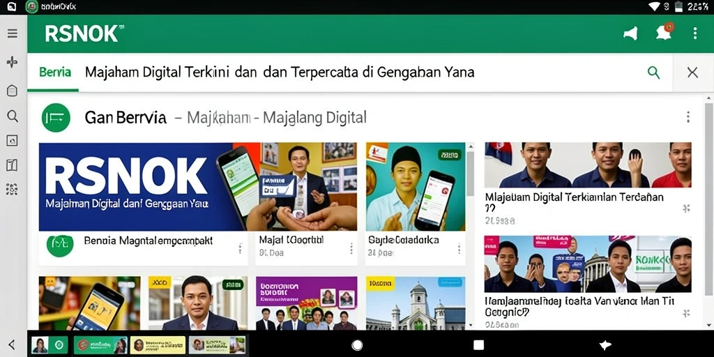 Antarmuka RSNOK menampilkan berita terkini dengan desain menarik.