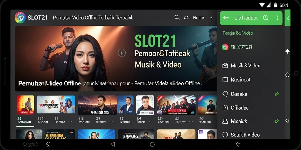 Tampilan antarmuka SLOT21 yang sederhana dan efektif untuk pemutaran video.